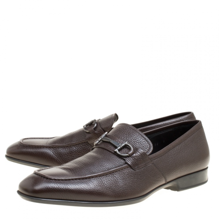 Pre Owned Salvatore Ferragamo Brown Leather Loafers Size 46
