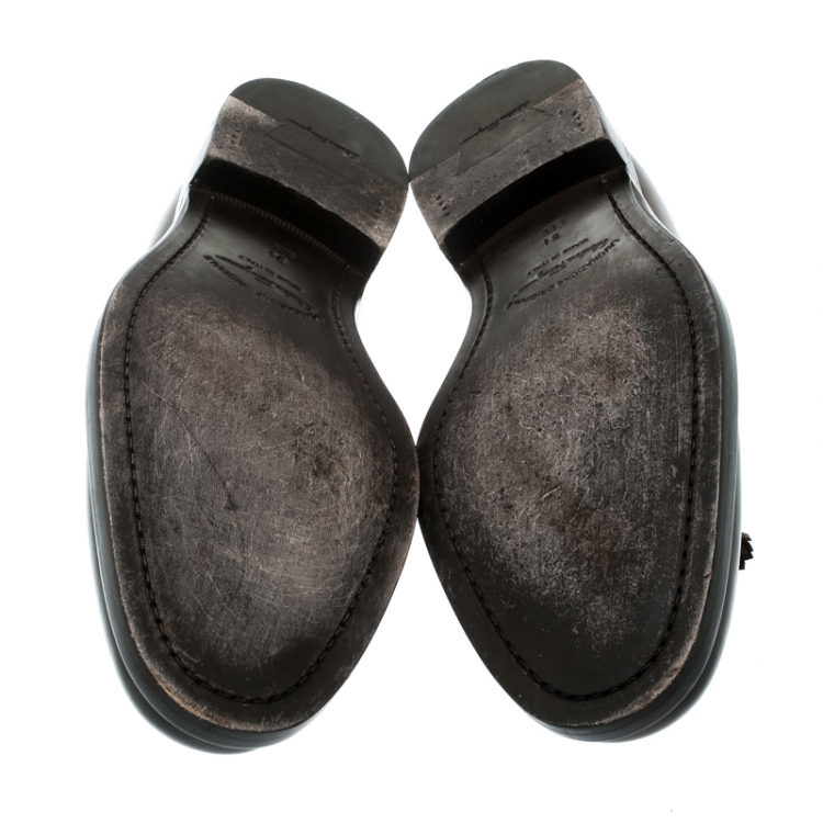 Pre Owned Salvatore Ferragamo Brown Leather Tassel Loafers Size 43.5