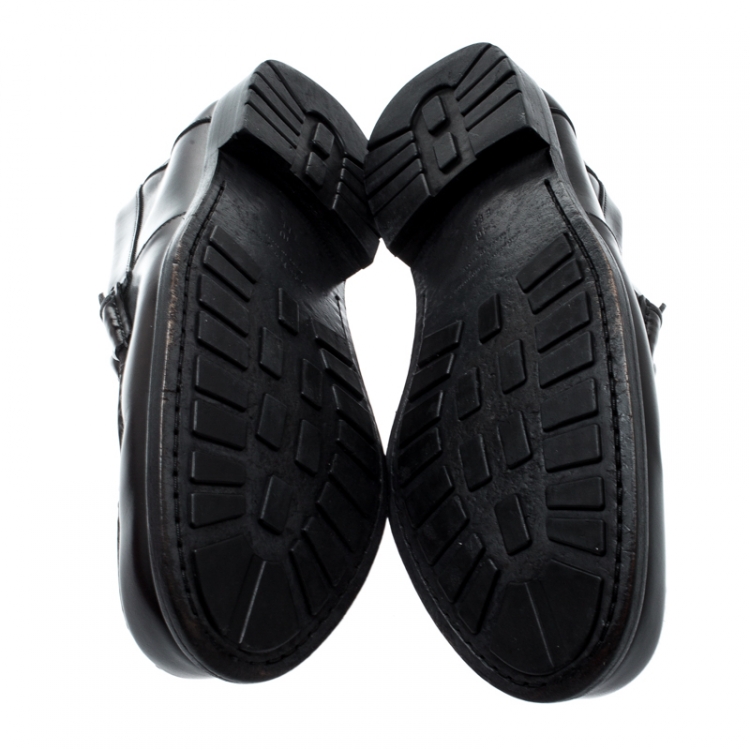 Pre Owned Salvatore Ferragamo Black Leather Loafers 43