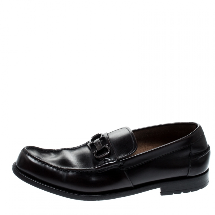 Pre Owned Salvatore Ferragamo Black Leather Loafers 43