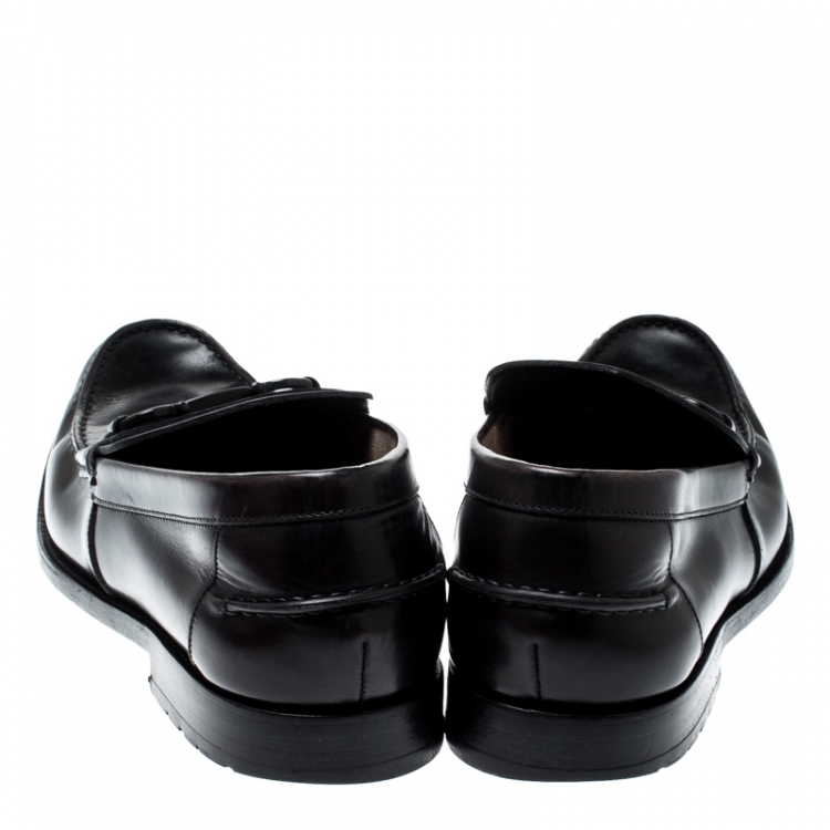 Pre Owned Salvatore Ferragamo Black Leather Loafers 43