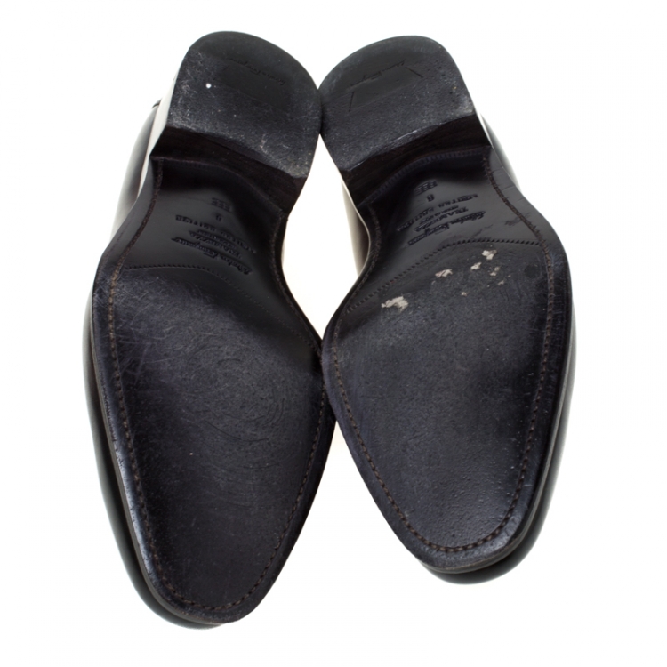 Pre Owned Salvatore Ferragamo Brown Leather Slip On Loafers Size 42