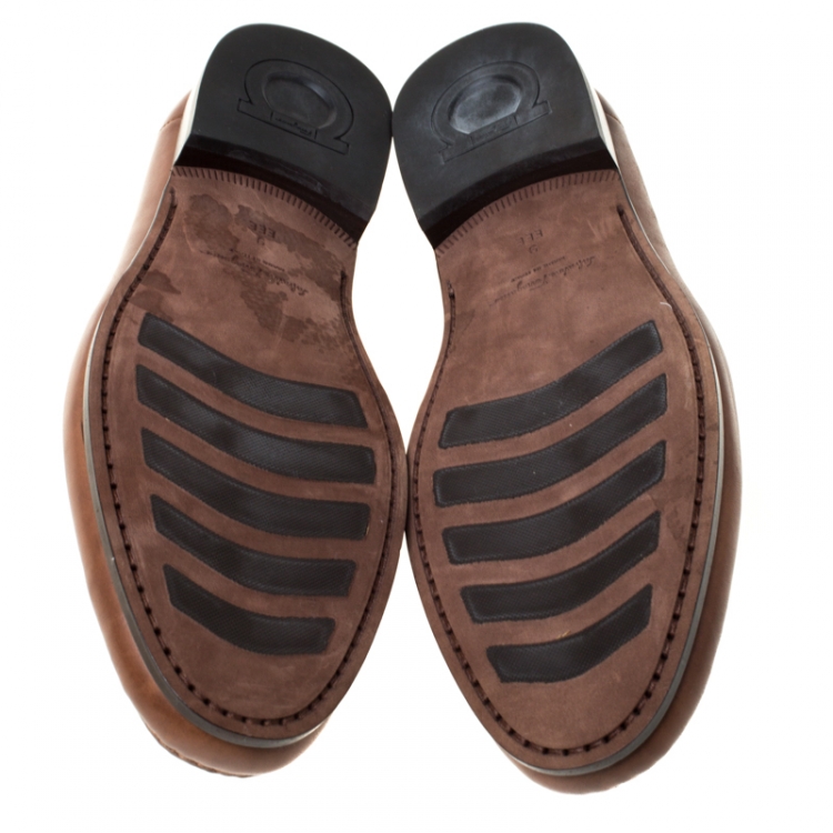 Pre Owned Salvatore Ferragamo Brown Leather Mason Loafers Size 43
