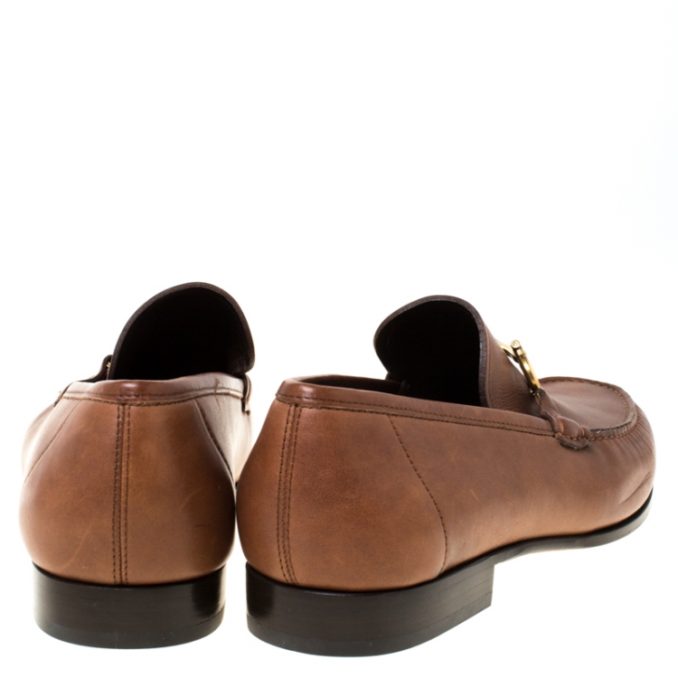 Pre Owned Salvatore Ferragamo Brown Leather Mason Loafers Size 43