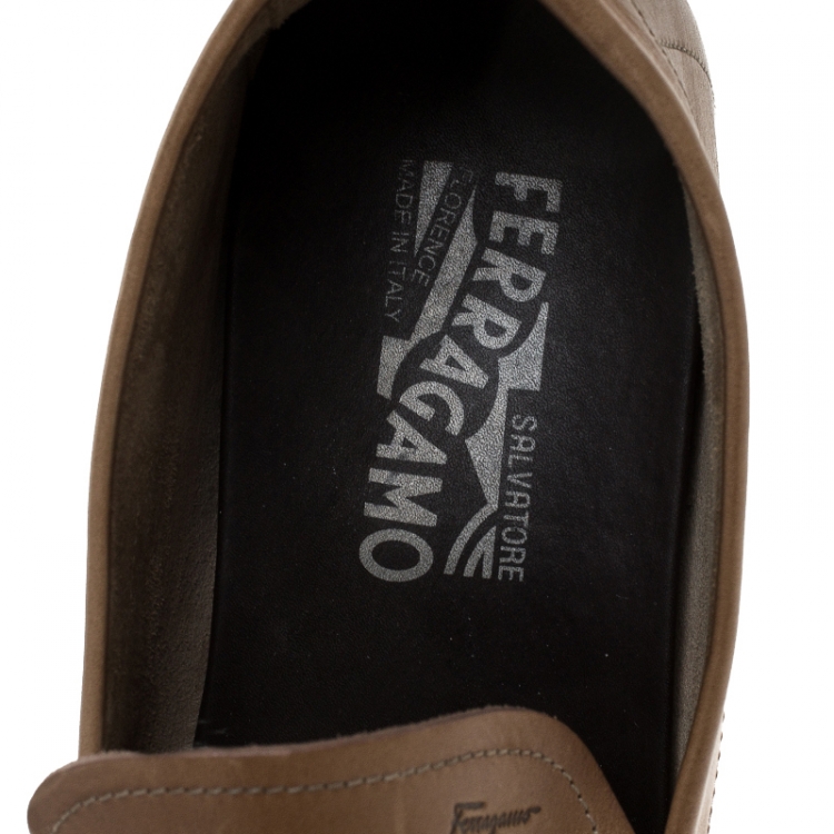 Pre Owned Salvatore Ferragamo Brown Leather Loafers Size 43