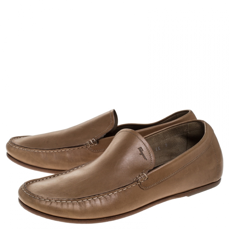 Pre Owned Salvatore Ferragamo Brown Leather Loafers Size 43