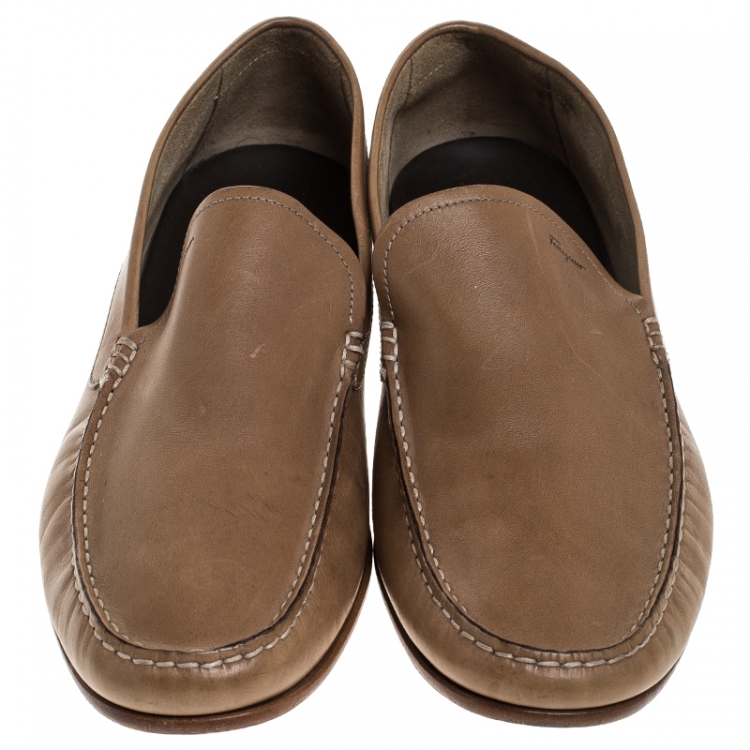 Pre Owned Salvatore Ferragamo Brown Leather Loafers Size 43