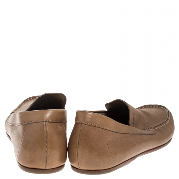 Pre Owned Salvatore Ferragamo Brown Leather Loafers Size 43