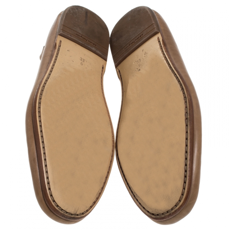 Pre Owned Salvatore Ferragamo Brown Leather Loafers Size 43