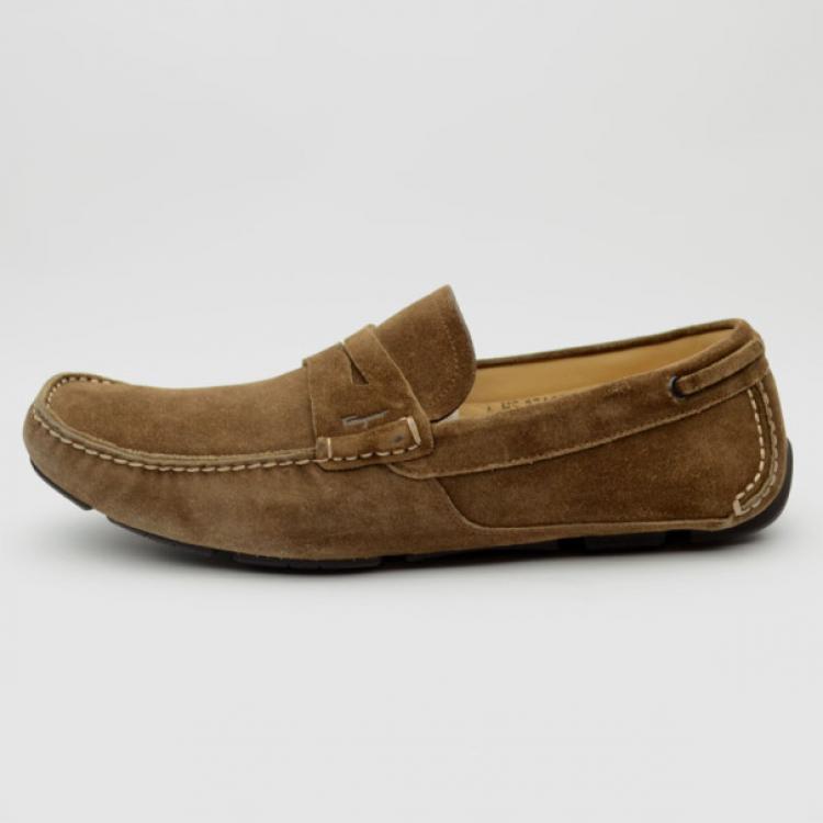 Pre Owned Salvatore Ferragamo Brown Suede Domenico Loafers Size 43