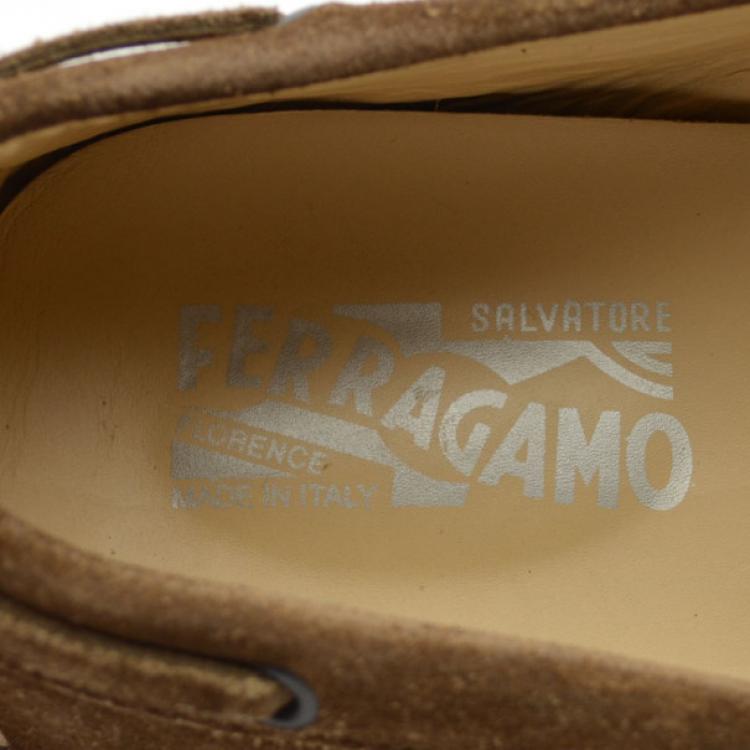 Pre Owned Salvatore Ferragamo Brown Suede Domenico Loafers Size 43