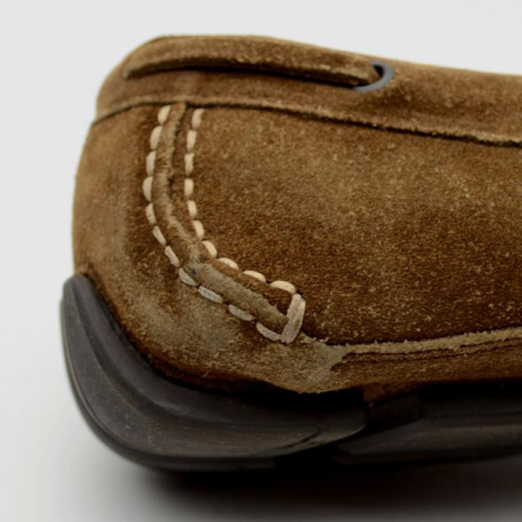 Pre Owned Salvatore Ferragamo Brown Suede Domenico Loafers Size 43