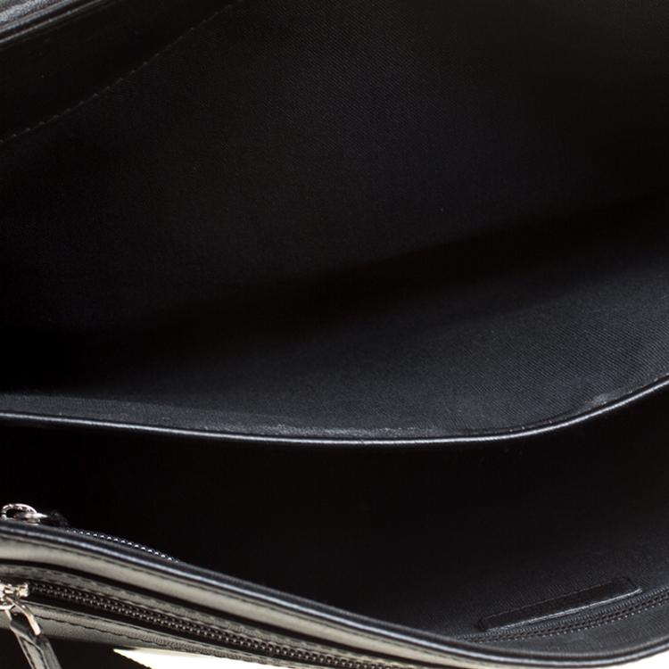 Pre Owned Salvatore Ferragamo Black Leather Briefcase