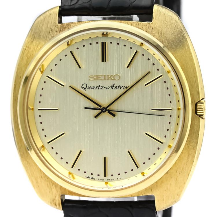 Seiko Gold 18K Yellow Gold Astron 9F61-0A50 Men's Wristwatch 40 MM Seiko |  TLC