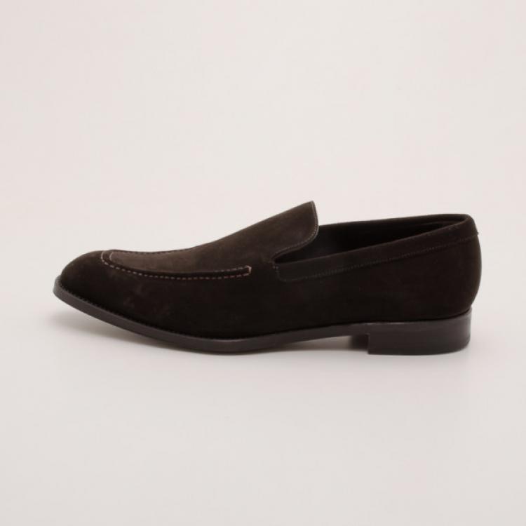 Pre Owned Sergio Rossi Brown Suede Loafers Size 44