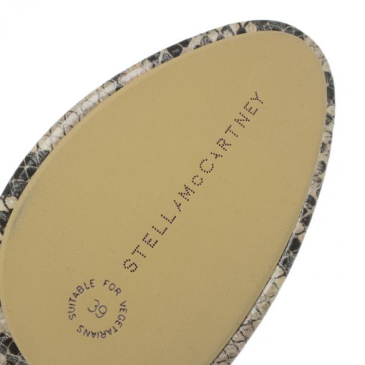 Pre Owned Stella McCartney Snake Effect Faux Leather Ankle Boots Size 39