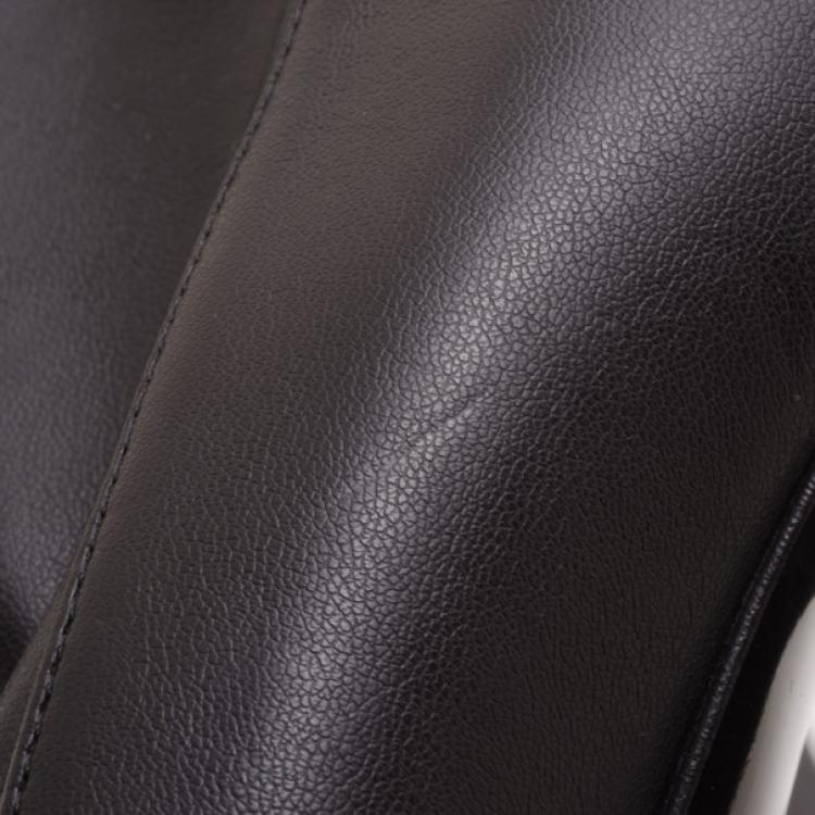 Pre Owned Stella McCartney Black Leather 'Leibovitz' Over The Knee Boots Size 40