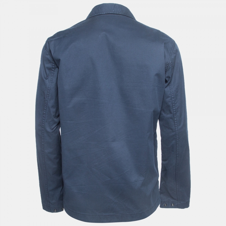 مملوكة مسبقًا Stone Island Navy Blue Cotton Zip Front Jacket L