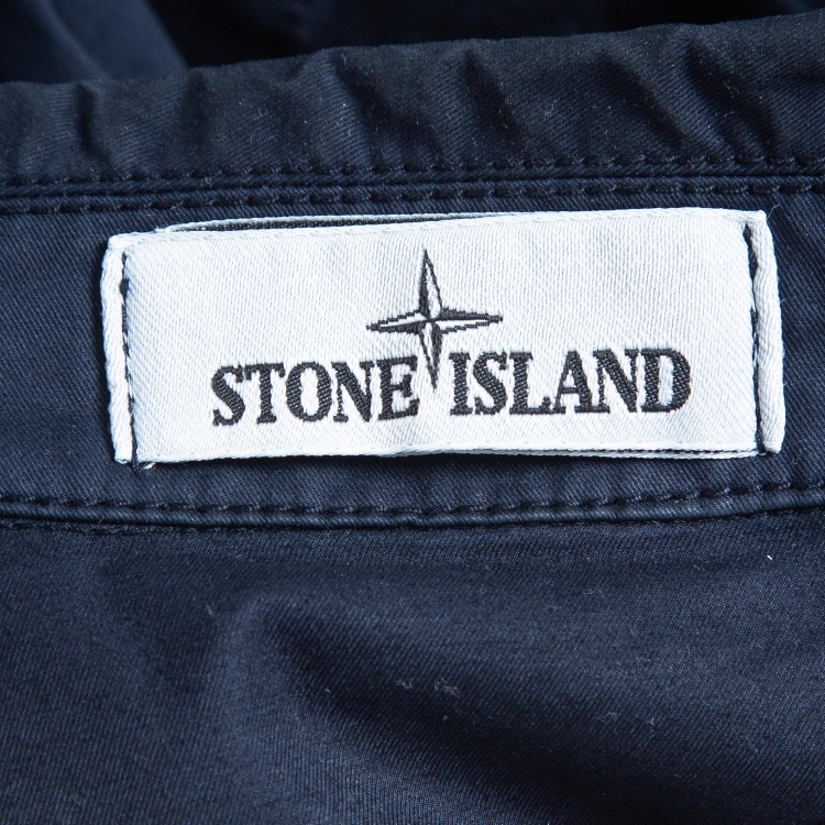 مملوكة مسبقًا Stone Island Navy Blue Cotton Zip Front Jacket L