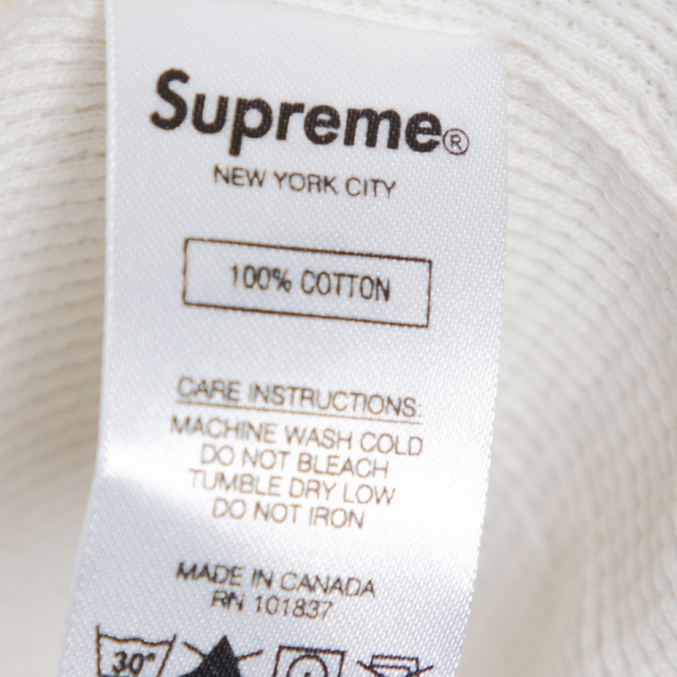 Pre Owned Supreme Tan Cotton Arc Logo Thermal Zip Up Sweatshirt L