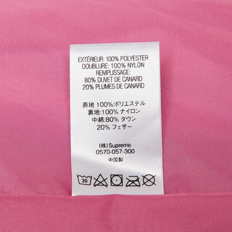 Pre Owned Supreme Pink Gradient Embroidered Synthetic Quilted Down Jacket L