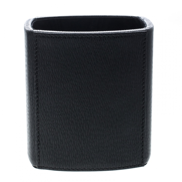 Pre Owned S.T. Dupont Black Leather Pen/Pencil Holder