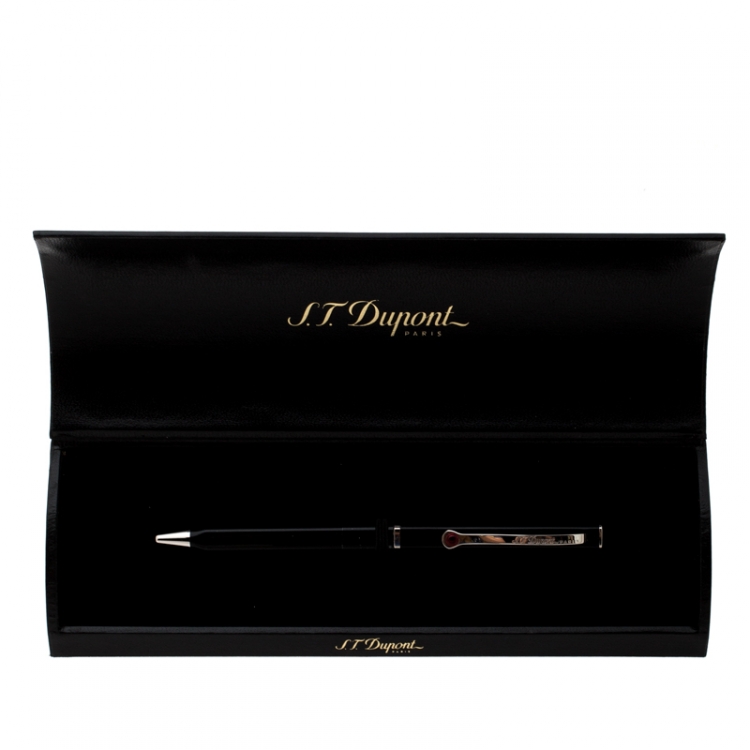Pre Owned S.T. Dupont Mon Dupont Black Lacquer Palladium Finish Ballpoint Pen