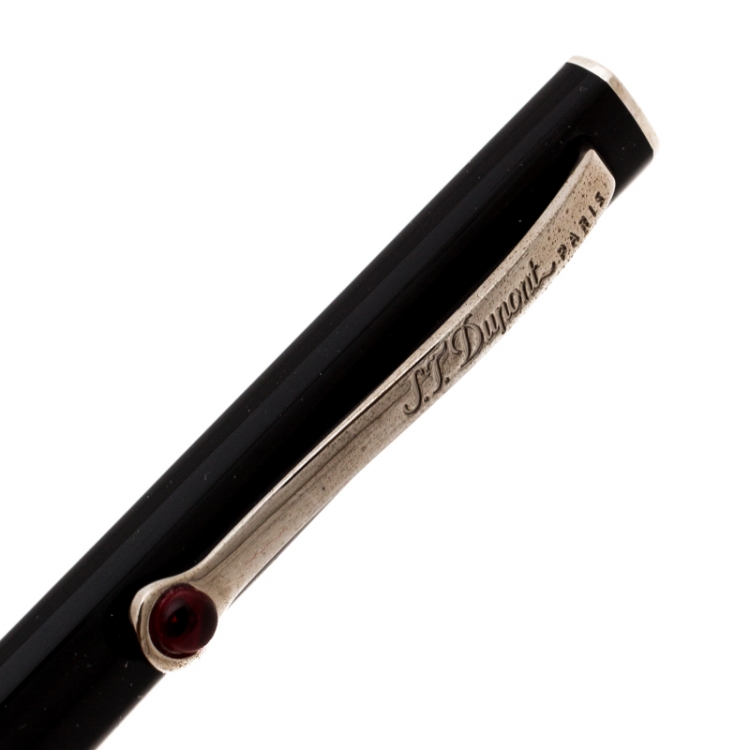 Pre Owned S.T. Dupont Mon Dupont Black Lacquer Palladium Finish Ballpoint Pen