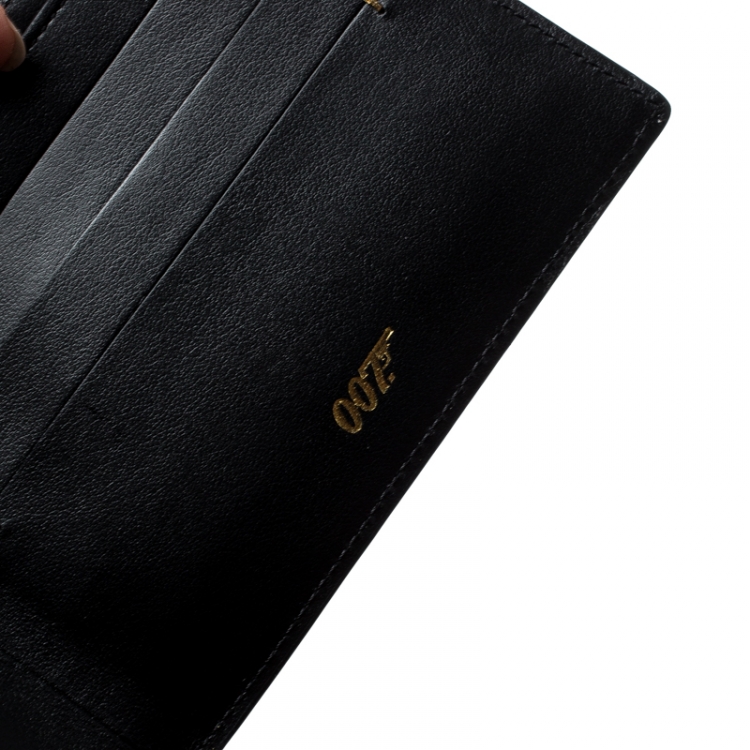 Pre Owned S.T. Dupont Black Leather James Bond 7CC Bifold Wallet