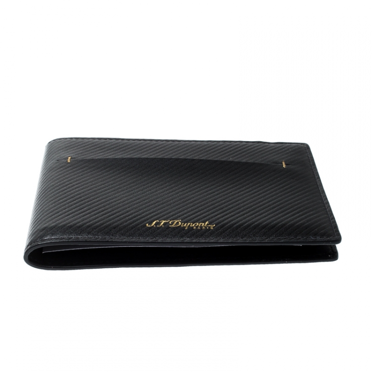 Pre Owned S.T. Dupont Black Leather James Bond 7CC Bifold Wallet