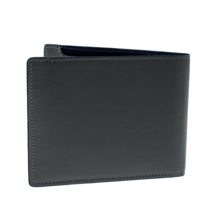 Pre Owned S.T. Dupont Grey Leather D Line 7CC Bifold Wallet