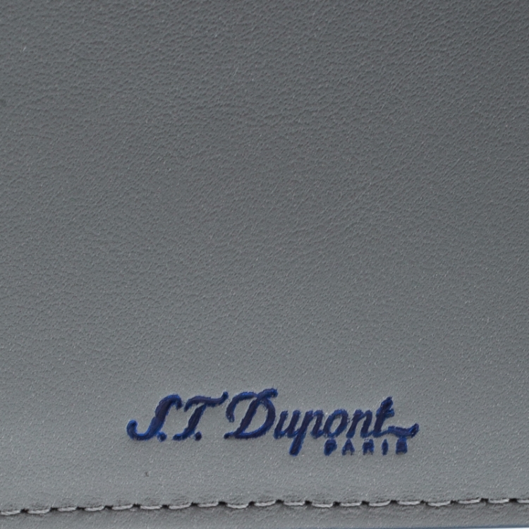Pre Owned S.T. Dupont Grey Leather D Line 7CC Bifold Wallet