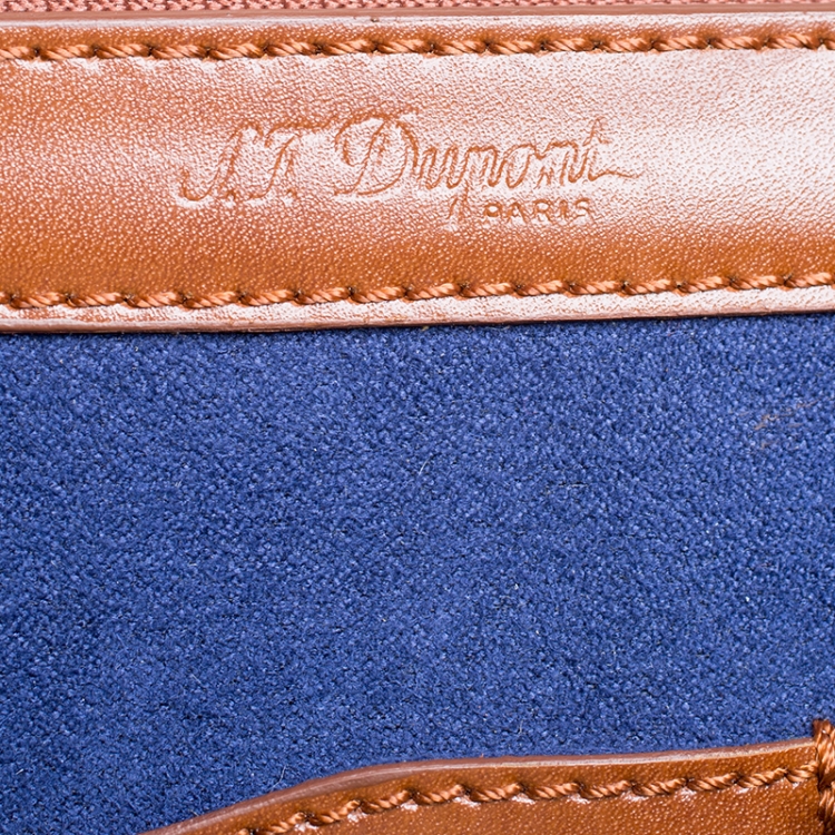 Pre Owned S.T. Dupont Brown Leather Atelier Line D One Gusset Briefcase