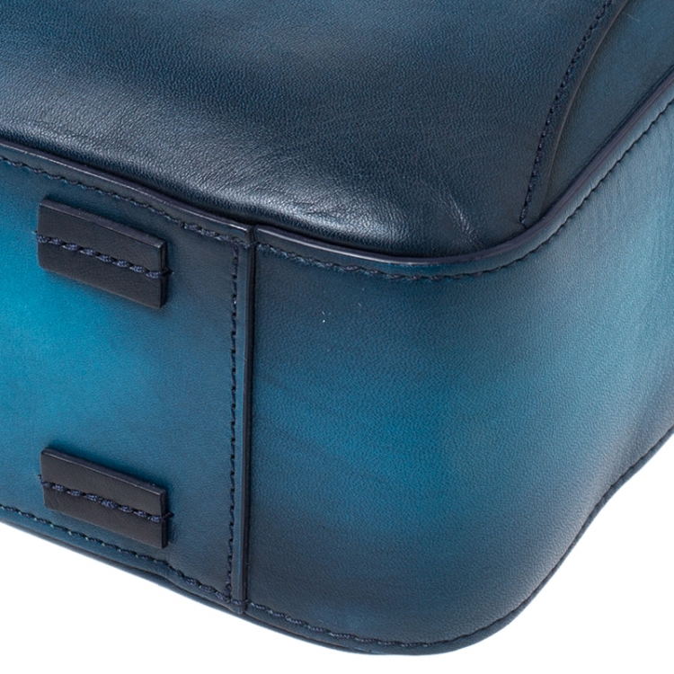Pre Owned S.T. Dupont Blue Ombre Leather Atelier Document Briefcase