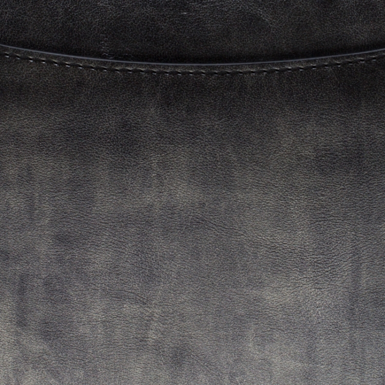 Pre Owned S.T. Dupont Metallic Grey Leather Line D Star Wars Document and Laptop Holder Briefcase