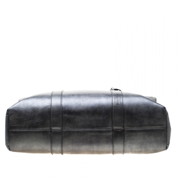Pre Owned S.T. Dupont Metallic Grey Leather Line D Star Wars Document and Laptop Holder Briefcase