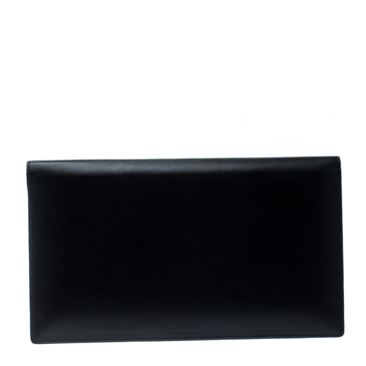 Pre Owned S.T. Dupont Black/Blue Leather Line D Slim Organizer