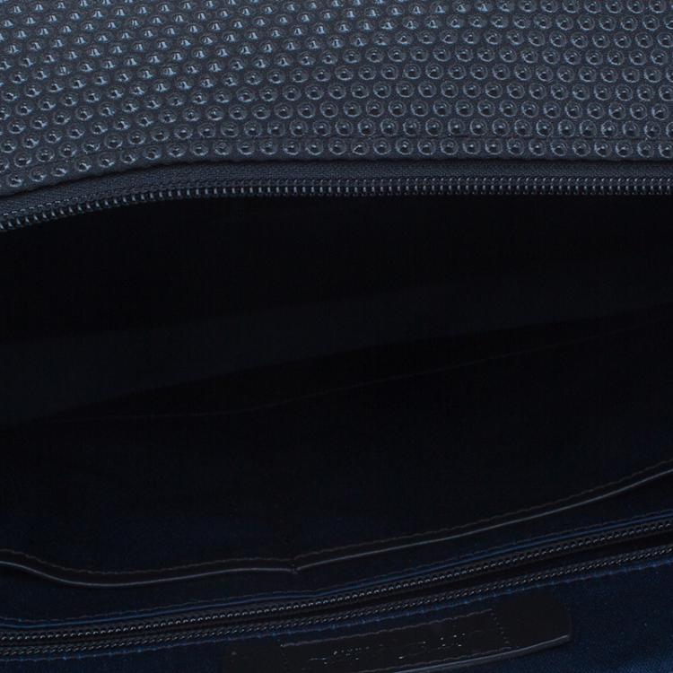 Pre Owned S.T. Dupont Black Textured Leather Laptop Bag w/ Battery Pouch
