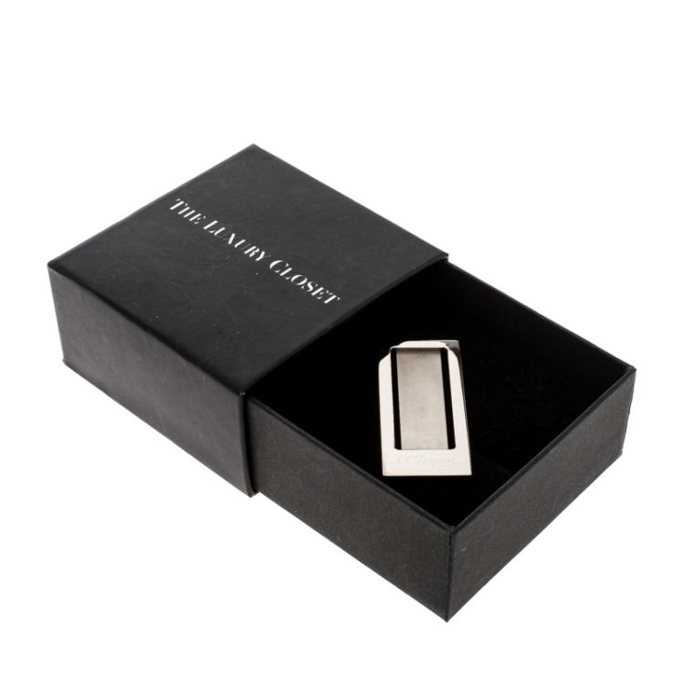 Pre Owned S.T. Dupont Textured Palladium Finish Money Clip