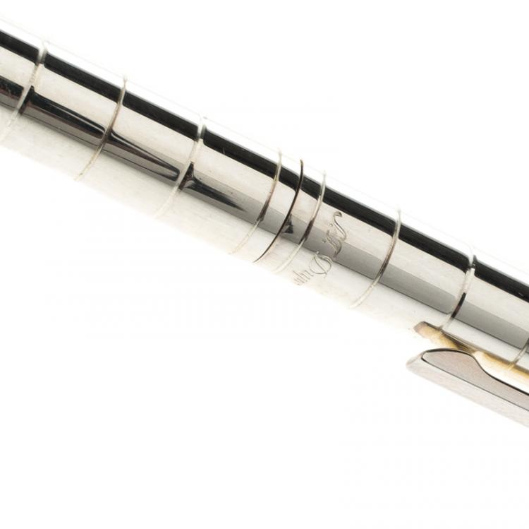 Pre Owned S.T Dupont Classic Silver Plated Ballpoint Pen & Mechanical Pencil 