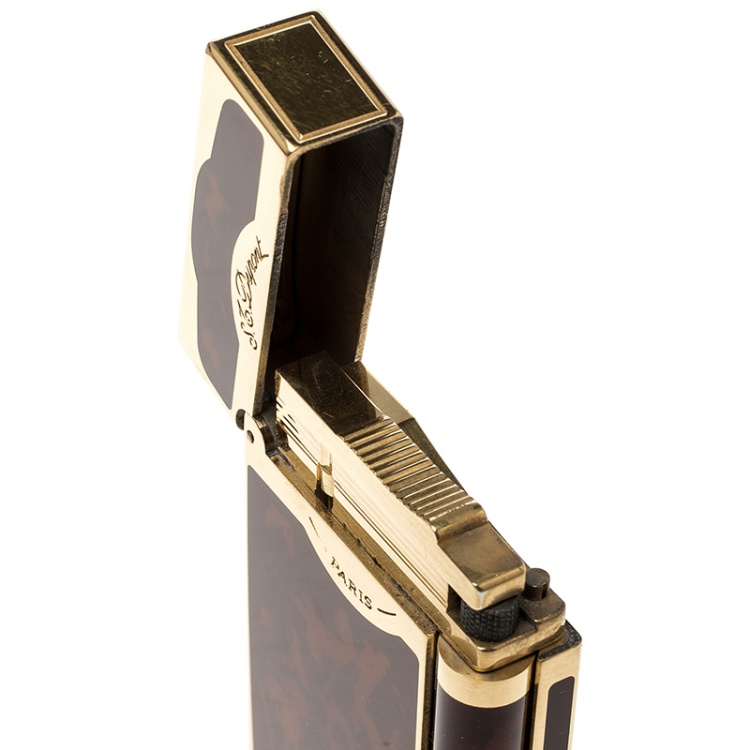 Pre Owned S.T. Dupont Brown Chinese Lacquer Line 2 - 16881 Lighter