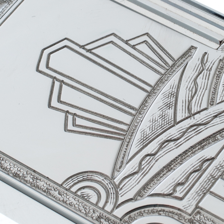 Pre Owned ST Dupont Art Deco Ligne 2 Textured Palladium Finish Limited Edition Lighter