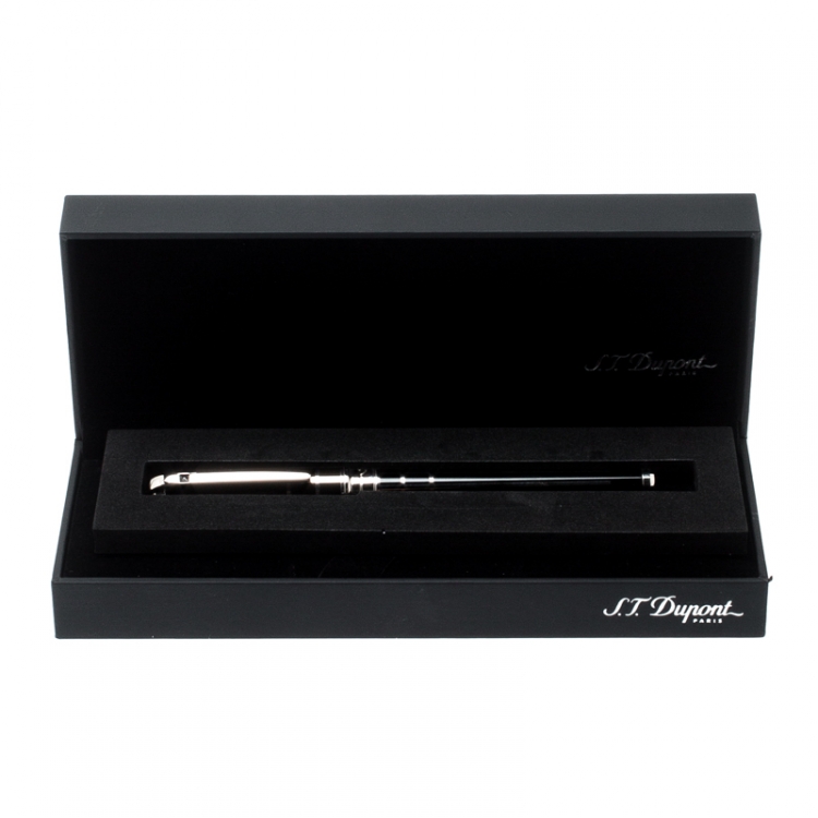 Pre Owned S.T. Dupont Defi Black Composite Palladium Finish Fountain Pen 
