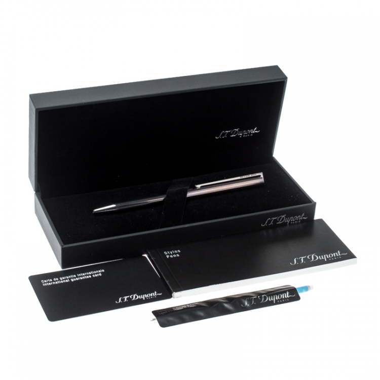 Pre Owned S.T. Dupont Classique Lines Grey Slim Ballpoint Pen