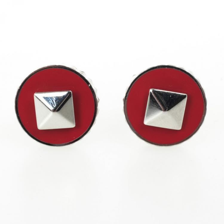 Pre Owned S.T. Dupont Paris Red Cufflinks 