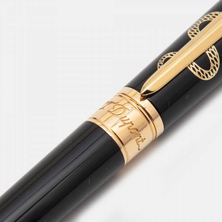 Pre Owned S.T Dupont Liberté Hippocrate Black Lacquer Rollerball Pen