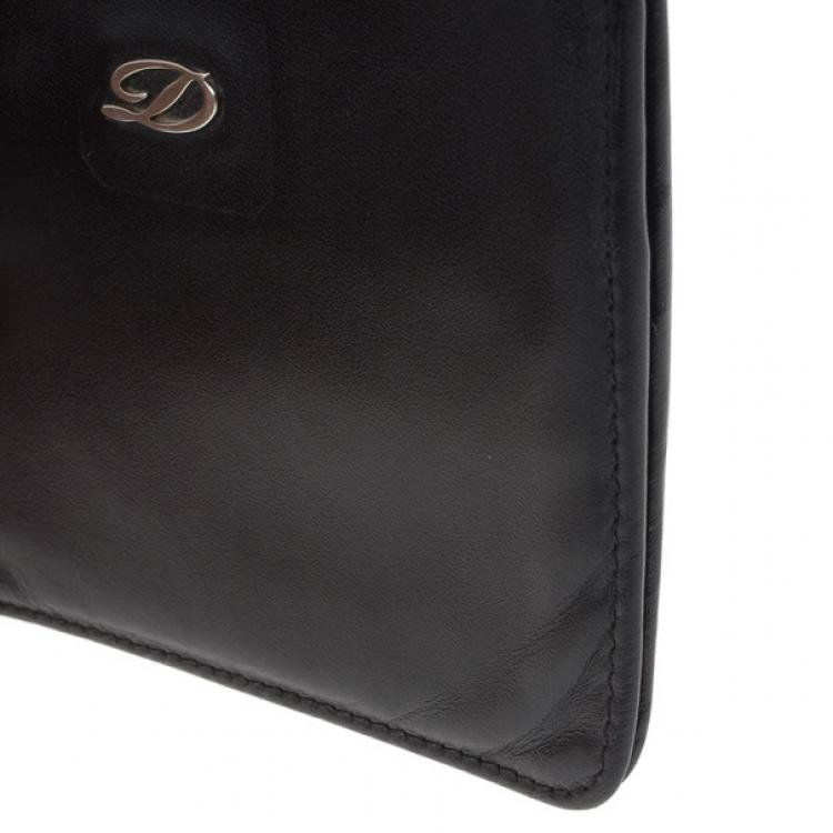 Pre Owned S.T. Dupont Black Leather Line D Wallet