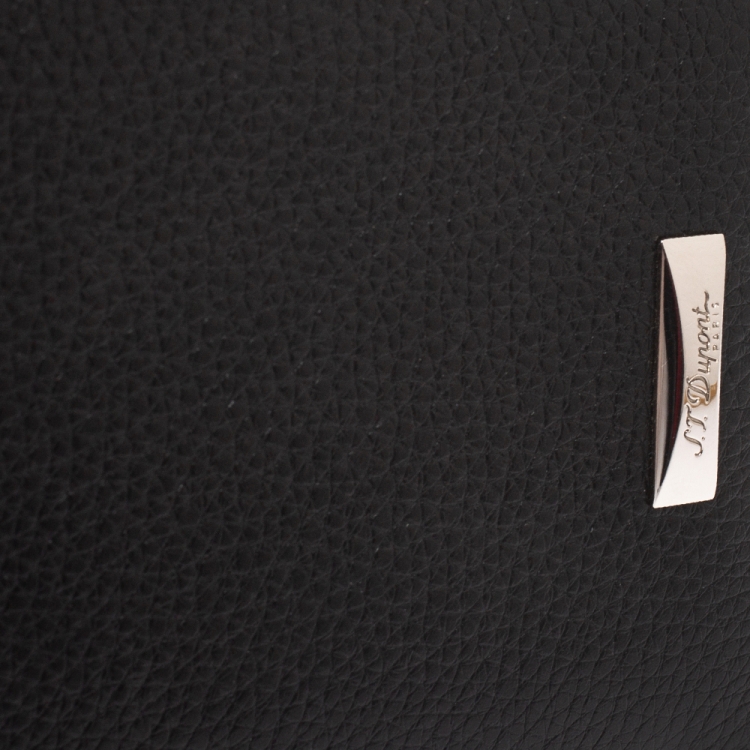 Pre Owned S.T. Dupont Black Carbon Leather Bifold Wallet