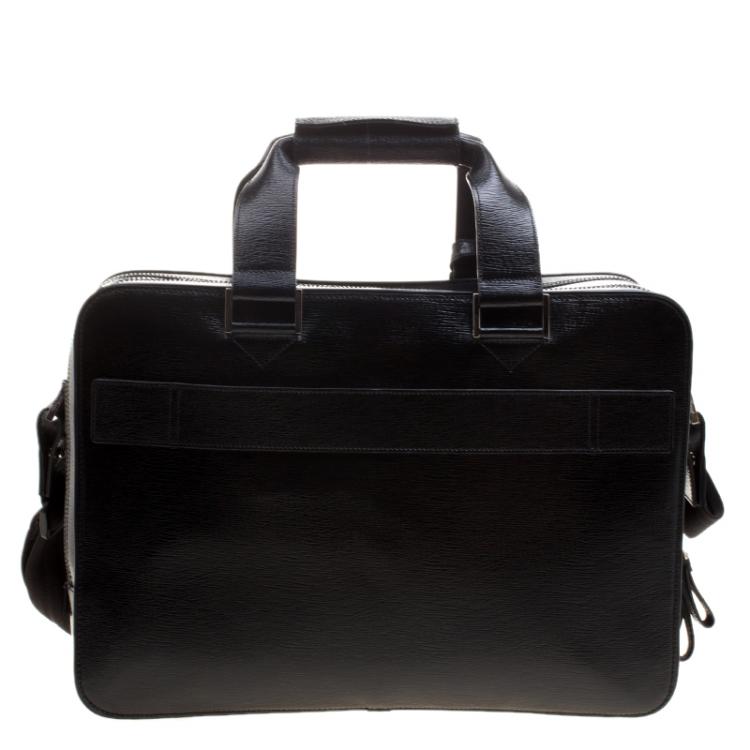 Pre Owned S.T. Dupont Black Leather Document Holder Briefcase 