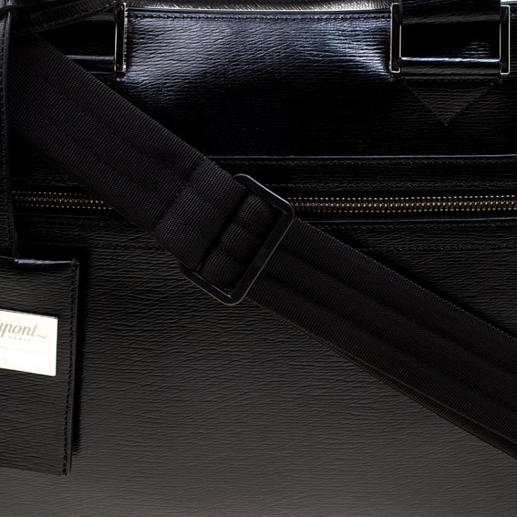 Pre Owned S.T. Dupont Black Leather Document Holder Briefcase 